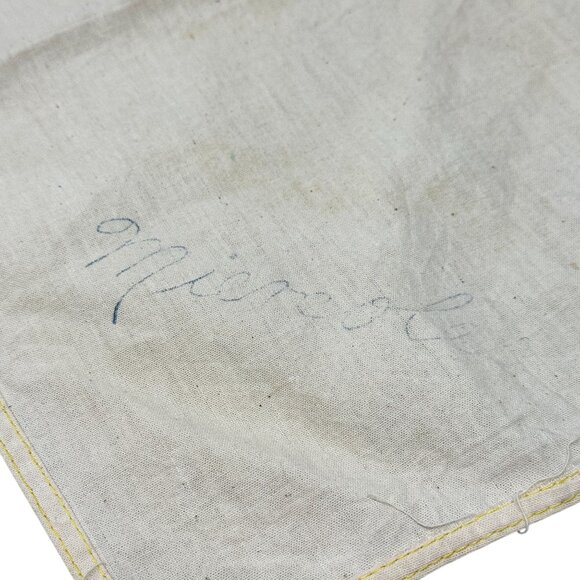 Vintage Embroidered Sad Clown Tea Towel Orange Yellow Trim Miercoles MX 16x18 - Picture 6 of 15